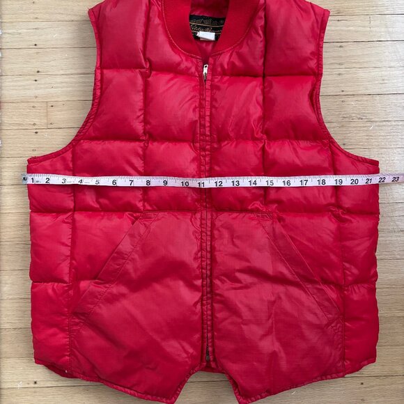 RARE Vintage Eddie Bauer Goose Down Quilted Cherry Red Vest - Picture 6 of 8